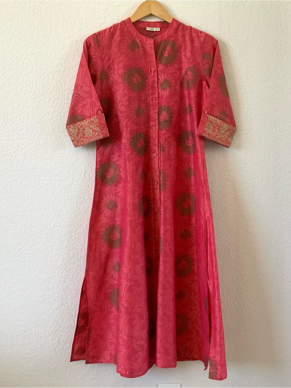 Vark, Ethnic, Floral, Kurta, Tunic Dress, Sz M